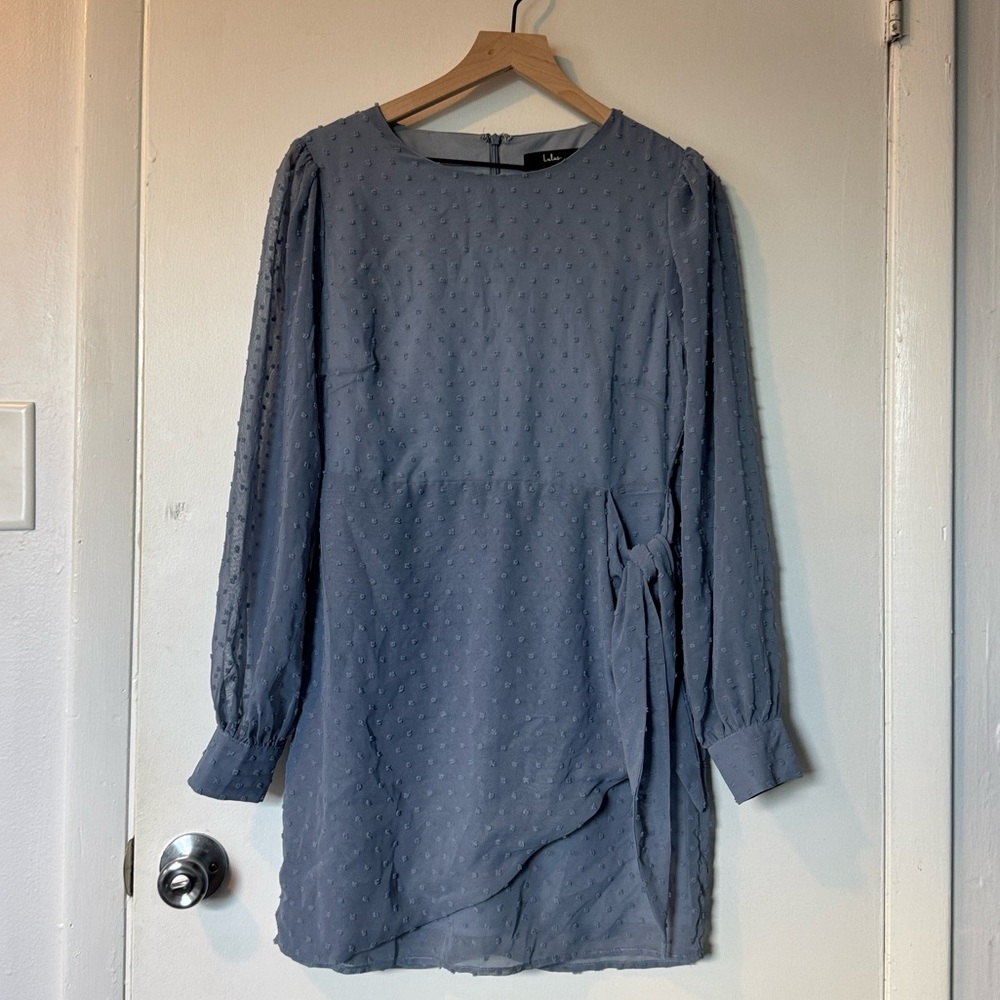 Lulus Blue Long-Sleeve Dress